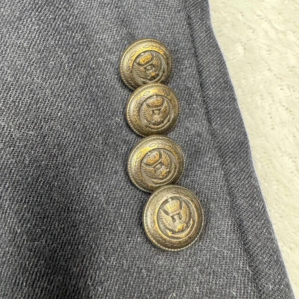 Jos. A. Bank Blazer Mens 48R Navy Blue Wool Cashmere Crest Button Sports Coat
